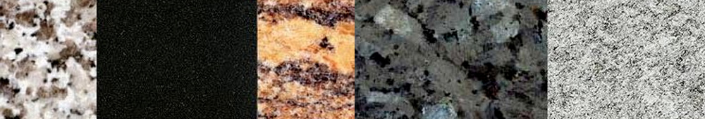 verschiedene Granit Gesteinsarten und deren Musterung